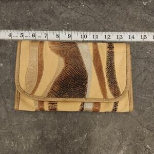 Carlos Falchi Snakeskin Clutch Purse Patchwork Purse Envelope Clutch Bag Vintage